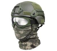 NSXVIF Máscara Táctica de Airsoft Integral, Máscara Táctica Esquelética, de Halloween con Calavera Terrorífica, para Paintball, Caza y Tiro Cosplay de CS(Green)