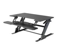 NSY Audio Convertidor de escritorio de pie de 32 x 24 pulgadas, elevador de altura ajustable con bandeja para teclado, estación de trabajo ergonómica para oficina en casa, color negro