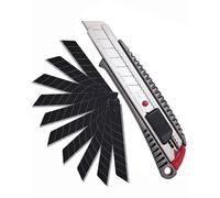 Nt Cutter L-500GRP Cortador Metálico 18 mm + Cartucho de 10 hojas negras con dispensador. Kit cutter profesional con cuchillas de respuesto. Cúter metálico en aluminio mango anti-deslizante.