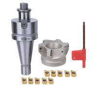 NT40 FMB27 Collet Chuck Suportador con BAP400R - 80-27 - 6 Cutter de flauta y APMT1604 Insertos | 6 - El cortador de flauta reduce la pérdida de inserto | Herramienta precisa (NT40-FMB27+80 cutter