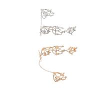 NTALJC 2pcs cadena de moda anillo de flores estilo punk de diseño hueco decoración elegante de los dedos para mujeres colores de joyería de festival únicos incluidos