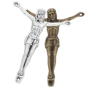 NTALJC 2Pcs Solid Crucifix Pendant 5.4Cm Classic Antique and Bronze Cross Charms for DIY Religious Jewelry Making and Men’S Jesus Cross Necklace Accessories