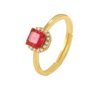 NTALJC Anillo de boda de oro amarillo de 9 K/14 K, anillo de halo para mujer con moissanita, S 1/2