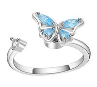 NTALJC Anillo de mariposa anillo pequeño anillos ajustables para mujeres mariposas joyas brazo abrazo anillo anillos anillos de anillo para mujer anillo de dedo anillo de diamantes de diablo