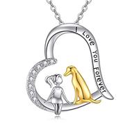 NTALJC Animal Necklace Silver Cat Dog Dinosuar Elephant Pendant Necklace Cute Animal Jewellery Gift for Women
