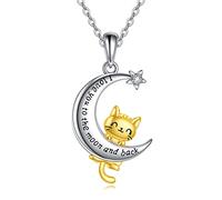 NTALJC Animal Necklace Silver Cat Dog Dinosuar Elephant Pendant Necklace Cute Animal Jewellery Gift for Women
