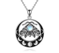 NTALJC Animal Necklace Silver Moth/Cat/Owl/Butterfly Abalone Pendant Charm Necklace Animal Jewellery for Women Girls