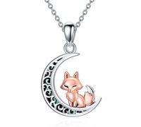 NTALJC Animal Necklace Silver Moth/Cat/Owl/Butterfly Abalone Pendant Charm Necklace Animal Jewellery for Women Girls