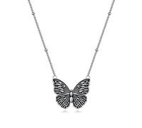 NTALJC Animal Necklace Silver Moth/Cat/Owl/Butterfly Abalone Pendant Charm Necklace Animal Jewellery for Women Girls