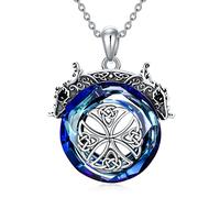 NTALJC Animal Necklace Silver Phoenix/Dolphin/Dragon Necklace Crystal Pendant Animal Jewellery Gift for Women Girls