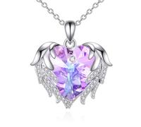 NTALJC Axolotl/koala/zorro/perro/dragón/alas de ángel collar colgante colgante de corazón lindo animal joyería para mujeres