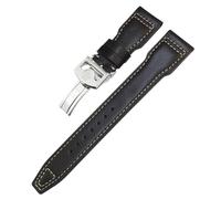 NTALJC Banda de reloj de cuero de cuero real grueso 20 mm 21 mm 22 mm para IWC Big Pilot Spitfire IW5009 IW3777 Rivera Herramienta de correa de reloj de vaca