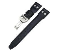 NTALJC Banda de reloj de cuero de cuero real grueso 20 mm 21 mm 22 mm para IWC Big Pilot Spitfire IW5009 IW3777 Rivera Herramienta de correa de reloj de vaca