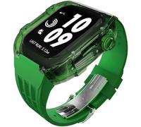 NTALJC Caja de reloj transparente Glacier de lujo + Kit de modificación de correa de reloj de goma, para banda Ultra 8 7 6 5 4 SE 44mm 45mm 49mm actualización DIY