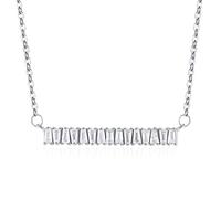 NTALJC Circonita para mujer, piedras trapezoidales para mamá, S, plata, 45 x 2,9 cm, para aniversario del día de San Valentín