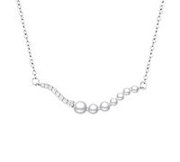 NTALJC Circonita para mujer, plata ondulada, 45 x 3,8 cm, cadena de eslabones ovalados, cierre de pinza de langosta para su esposa