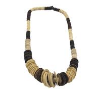 NTALJC Collar con colgante de concha de coco vintage para mujer, collar de cadena de moda con elementos naturales para uso casual y formal