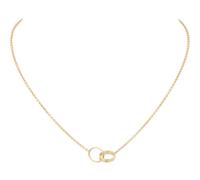 NTALJC Collar con Colgante para Mujer, colección de Joyas, Collar de Cadena de eslabones, Colgante de Doble Anillo, Collar para Pareja