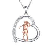 NTALJC Collar deportivo de plata con colgante de golf/fútbol, joyería de regalo para mujer