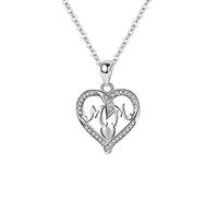 NTALJC Collares, cadena Rolo de circonita doble plateada plateada para mamá y esposa