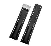 NTALJC Correa de Cuero Genuino para Reloj Breitling, Pulsera de Cuero de Vaca con Hebilla desplegable, Correas de Reloj de 22mm y 24mm