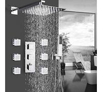 NTALJC Grifo termostático para baño Roma Ducha Tipo Lluvia Grifo para baño Bañera Grifo Mezclador para Ducha Grifos para Ducha de baño Juego de ducha-10 en Juego de Ducha