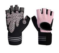 NTALJC Guantes de Entrenamiento para Mujer, Guantes de Bicicleta, Medio Dedo, Guantes de Ciclismo, Guantes para Deportes al Aire Libre, Transpirables, Ajuste cómodo (Color: Gris, Talla: L) (Mediano)