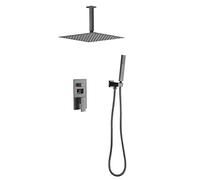 NTALJC Juego Combinado de Ducha con Pantalla Digital, Juego de Grifo de Ducha para baño montado en el Techo con Cabezal de Ducha de Acero Inoxidable, Ducha de Mano, en Caja