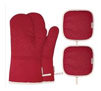 NTALJC Juego de manopla para Horno y Soporte para ollas Resistente al Calor, Guantes Protectores para Horno, Productos para Cocina (Color: A, tamaño: Talla única) (Talla única)