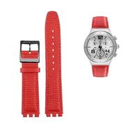 NTALJC Leather Watch Strap For Swatch GB274/287/GN239 Watches Concave-Convex Interfaces 17mm Watchband