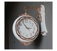 NTALJC Modern Double Sided Wall Clock, European Style Indoor Hanging Decorative Clock Home Decor, Watch Mute Movement Clocks Bracket Clocks