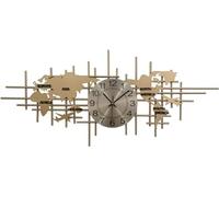 NTALJC Modern World Map Wall Clock, 96cm Metal, Silent, Gold, For Living Room & Office