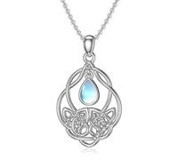NTALJC Moonstone Necklace Infinity/Key/Celtic Necklace Moonstone Pendant Valentines Jewellery Gift for Women Girls