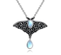 NTALJC Moth/Bee Necklace Silver Luna Moth Moonstone/Queen Bee Pendant Necklaces Jewelley Gifts for Women