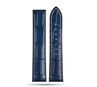 NTALJC Omega 300 150 007 AT150 Brown Watchband Bracelet Deployant Clasp 19mm 20mm 21mm Italian Strap (Color : A Blue-Silver, Size : 20mm)