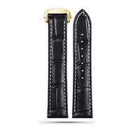 NTALJC Omega 300 150 007 AT150 Brown Watchband Bracelet Deployant Clasp 19mm 20mm 21mm Italian Strap (Color : A Blue-Silver, Size : 20mm)