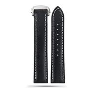 NTALJC Omega 300 150 007 AT150 Brown Watchband Bracelet Deployant Clasp 19mm 20mm 21mm Italian Strap (Color : A Blue-Silver, Size : 20mm)