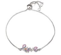 NTALJC Pulsera con dije de cadena deslizante para mujer, diseño de letras de amor con múltiples circonitas, A