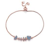 NTALJC Pulsera de circonita azul con diseño de hueso de pez, cadena ajustable, regalo de amistad para mujer, A