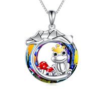 NTALJC Rana/tigre/axolotl/colibrí/pingüino/gato/hipopótamo/collar colgante colgante de plata