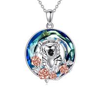 NTALJC Rana/tigre/axolotl/colibrí/pingüino/gato/hipopótamo/collar colgante colgante de plata