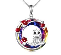 NTALJC Rana/tigre/axolotl/colibrí/pingüino/gato/hipopótamo/collar colgante colgante de plata