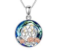 NTALJC Rana/tigre/axolotl/colibrí/pingüino/gato/hipopótamo/collar colgante colgante de plata