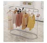 NTALJC Stylish Freestanding Garment Rack - Metal Hanging Rod for Clothing Display in Boutiques, Bedrooms & Halls - Durable Floor-Standing Clothes Organizer (Color: Various)