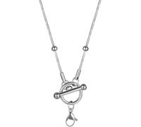 NTALJC Toggle para Hombres y Mujeres, 925 Sterlinghip Hop Cuban Link Cain T Bar Bar Barra Collar de Gargantilla de Encanto de Cadena Larga, Bloqueo y Collar de Llaves