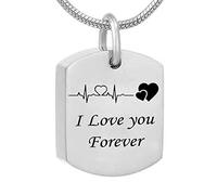NTALJC Urn Necklace Stainless Steel, Earn Necklace for for Women I Love You Forever Memorial Locket Pendant for Men with Funnel Kit & Bag