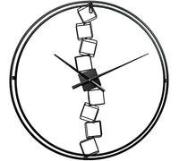 NTALJC Wall Clock Large Wall Clock, Metal Retro Silent Non Ticking Wall Clocks Without Numerals, Hollow Decorative Clocks for Living Room Bedroom,Black Art Home Decor