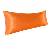 NTBAY Funda de almohada de sat?n para el cuerpo, para cabello y piel, lujosa y sedosa, con cierre de sobre, 20 x 54 pulgadas, color naranja