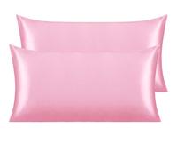 NTBAY Silk Satin Pillowcases - Funda de Almohada de satén para Cabello y Piel, 2 Unidades con Cierre Envolvente, 50 x 90 cm, Color Rosa