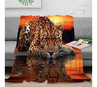 NTBSDVKDO Estampado 3D Sunset Wildlife Manta de Siesta Microfibra Ropa de Cama Lavable Wild Animal Manta de Oficina Suave para Regalos para compañeros de Trabajo 60x80inch(150x200cm)